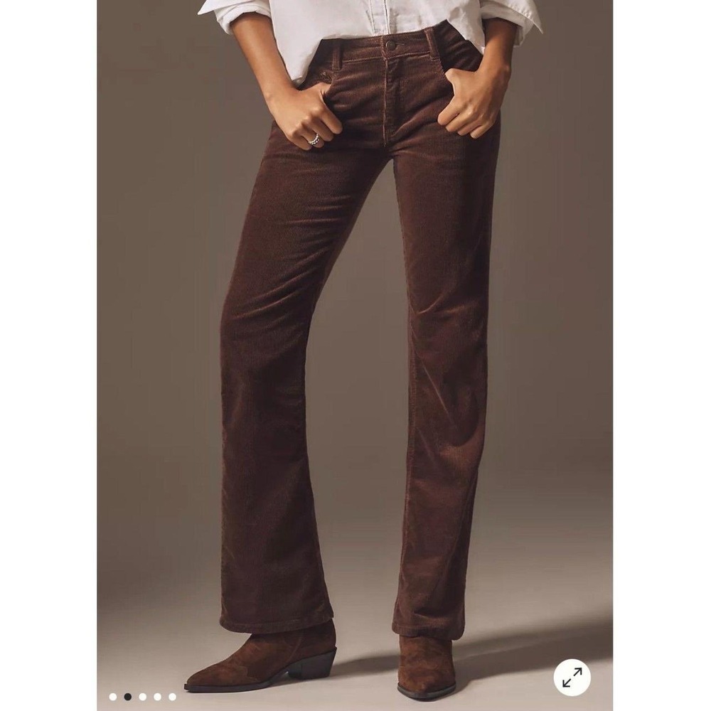 Pilcro Anthropologie‎ Women's Brown Corduroy Straight Bootcut Pants Size 26